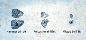 Comparison of residual dust around the crack