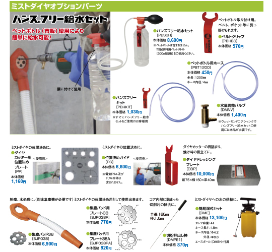 湿式ミストダイヤドリル ワンタッチタイプ サイズ・価格一覧 / 株式