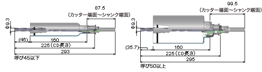 ウッディングコア：寸法図