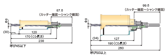 コンポジットコア：寸法図