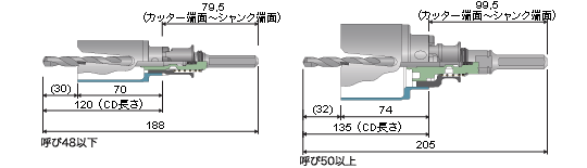 FRP用コア：寸法図