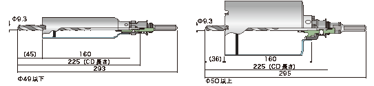 スーパーメタルコア:寸法図